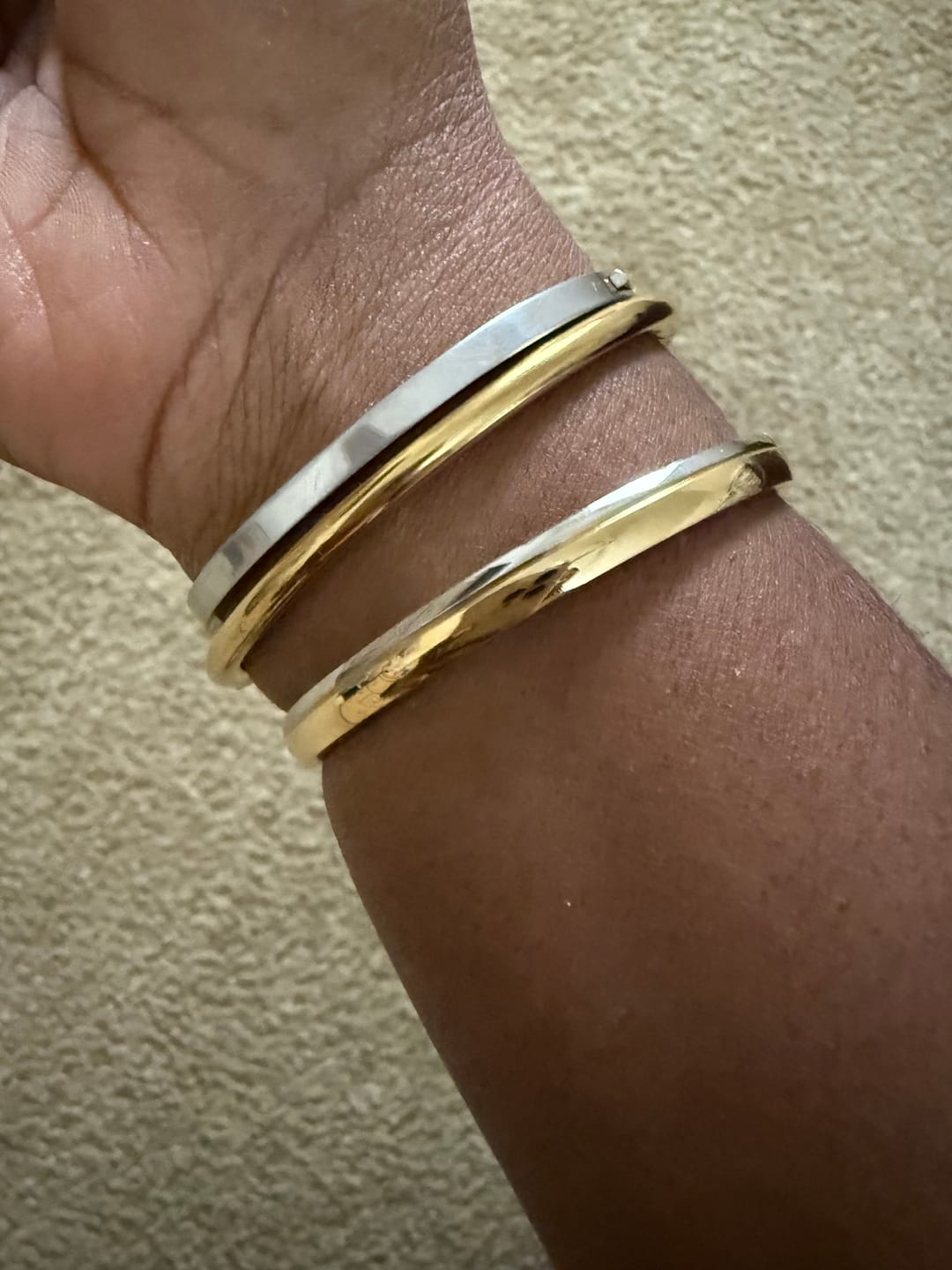 Customer photo review of Two Toned Everyday Bangle