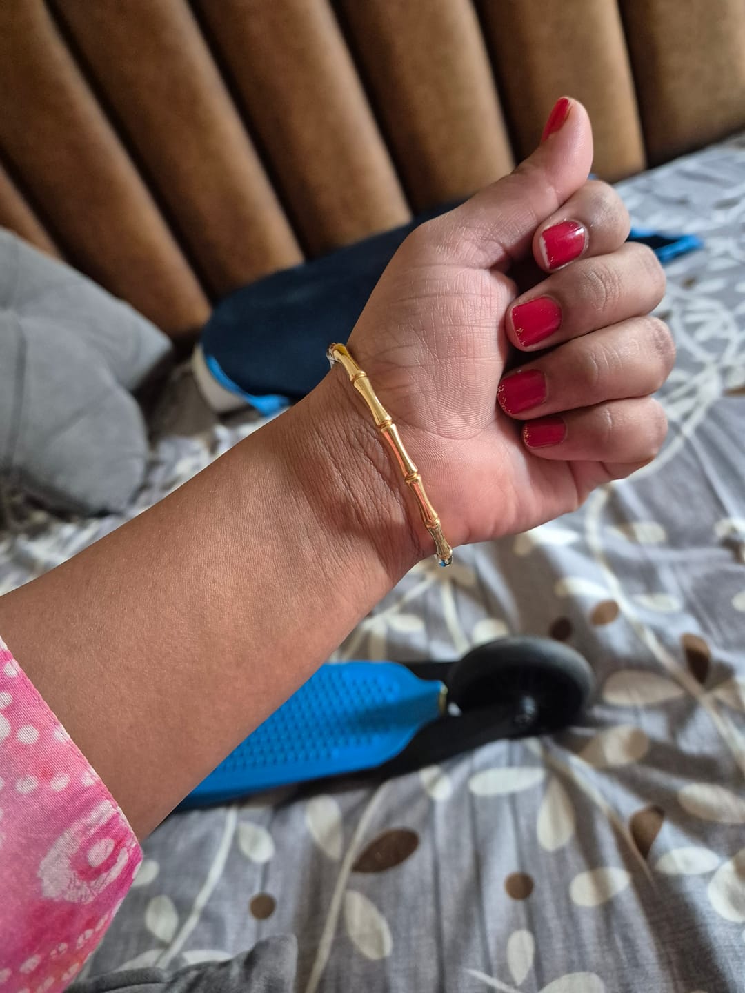 Customer photo review of Golden Bamboo Bracelet