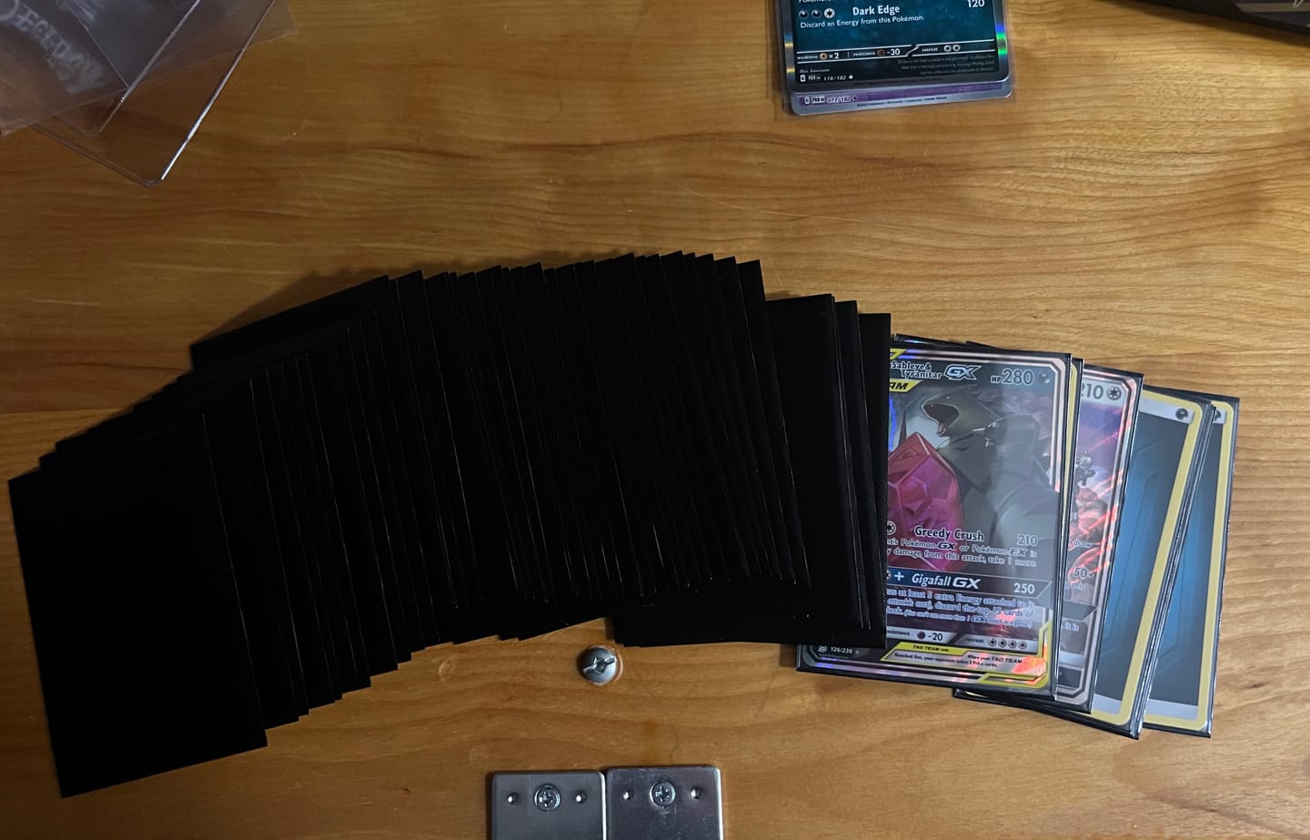 Customer photo review of Black Matte Standard Size Card Sleeves