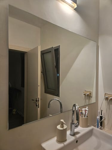 Customer photo review of מראה ללא מסגרת לפי מידה