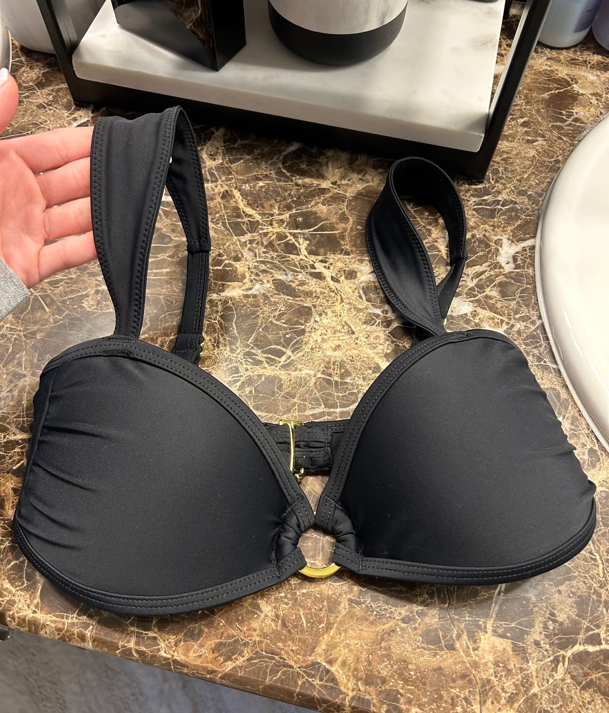 Customer photo review of BRIDGET Black Princess Bikini Top