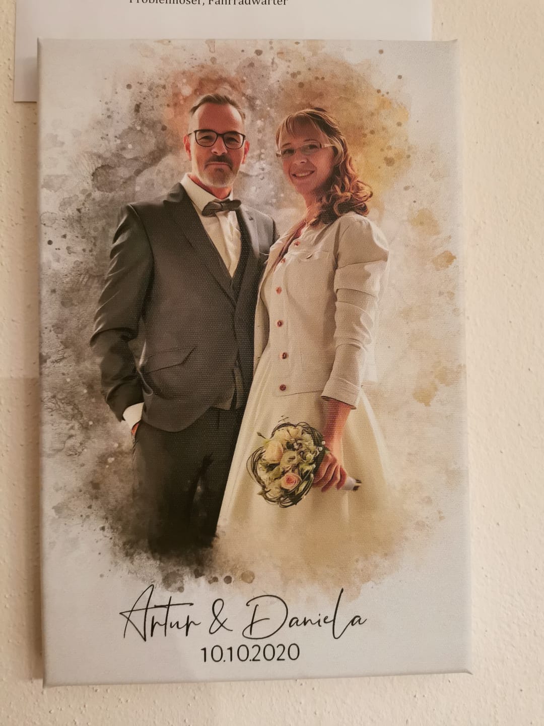 Customer photo review of Dein Hochzeitsfoto als Aquarell Poster | Geschenk zur Hochzeit