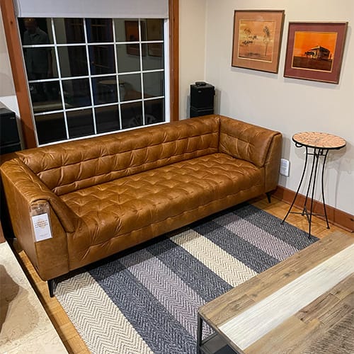Customer photo review of Nova Russet Brown 3-Seater Leather Sofa