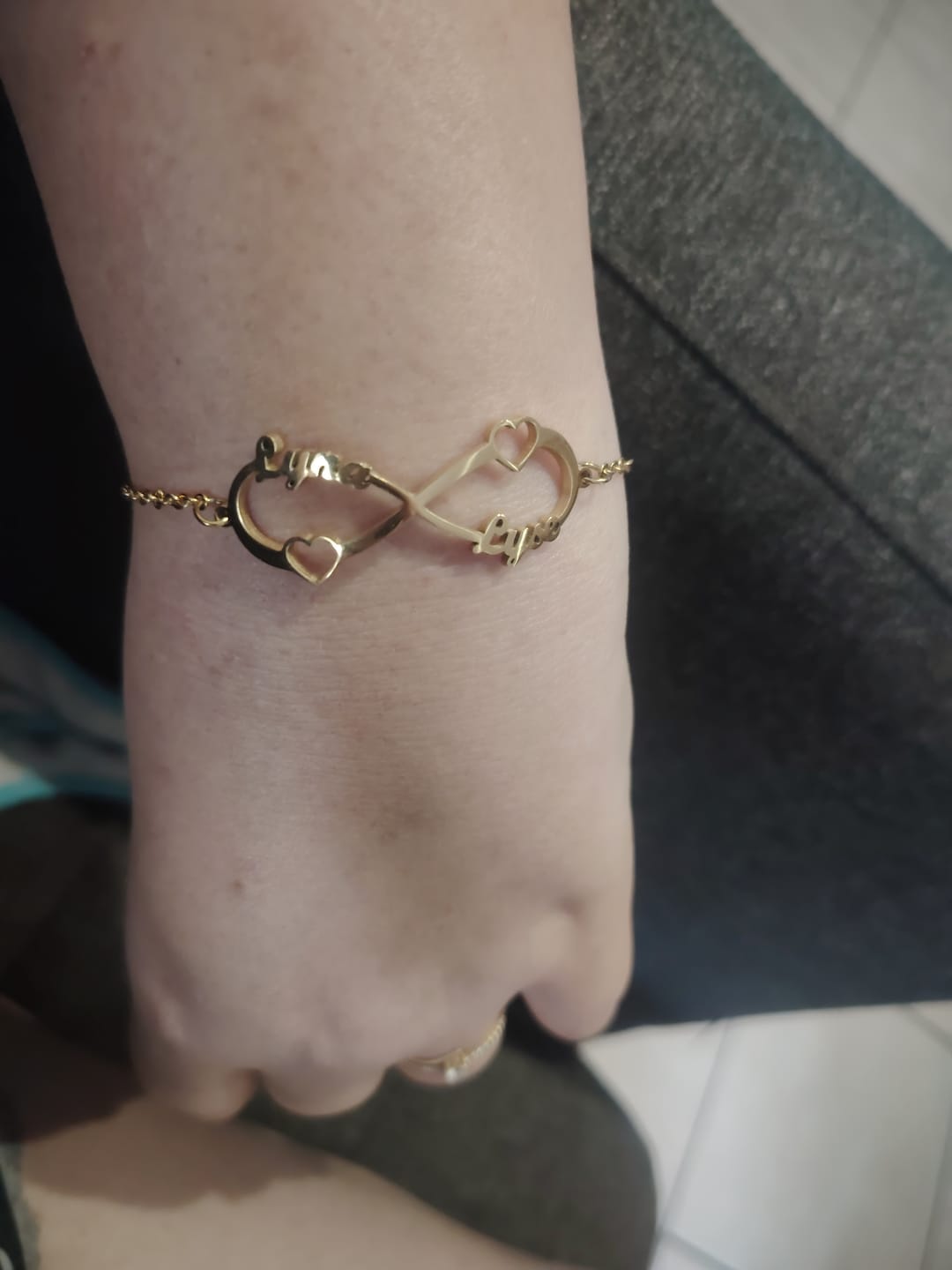 Customer photo review of Double Heart Infinity Bracelet