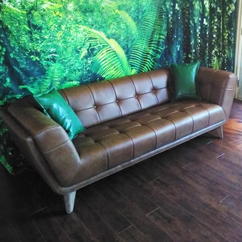 Customer photo review of Divano Chestnut Brown 3-Seater Leather Sofa