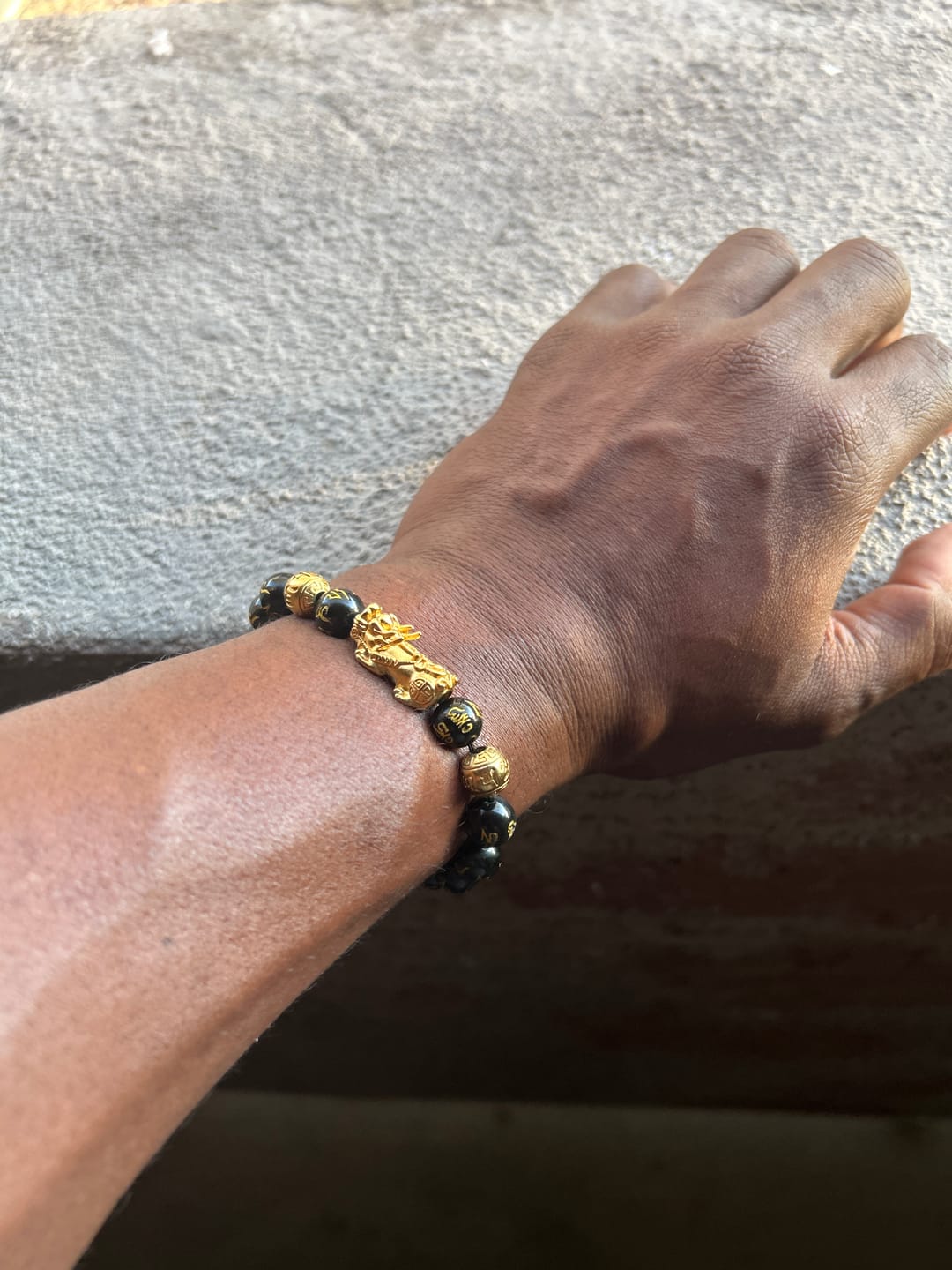 Customer photo review of New Edition Feng Shui Pixiu Black Obsidian Wealth Bracelet