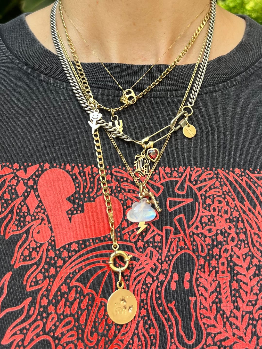 Customer photo review of 14K Single Safety Pin