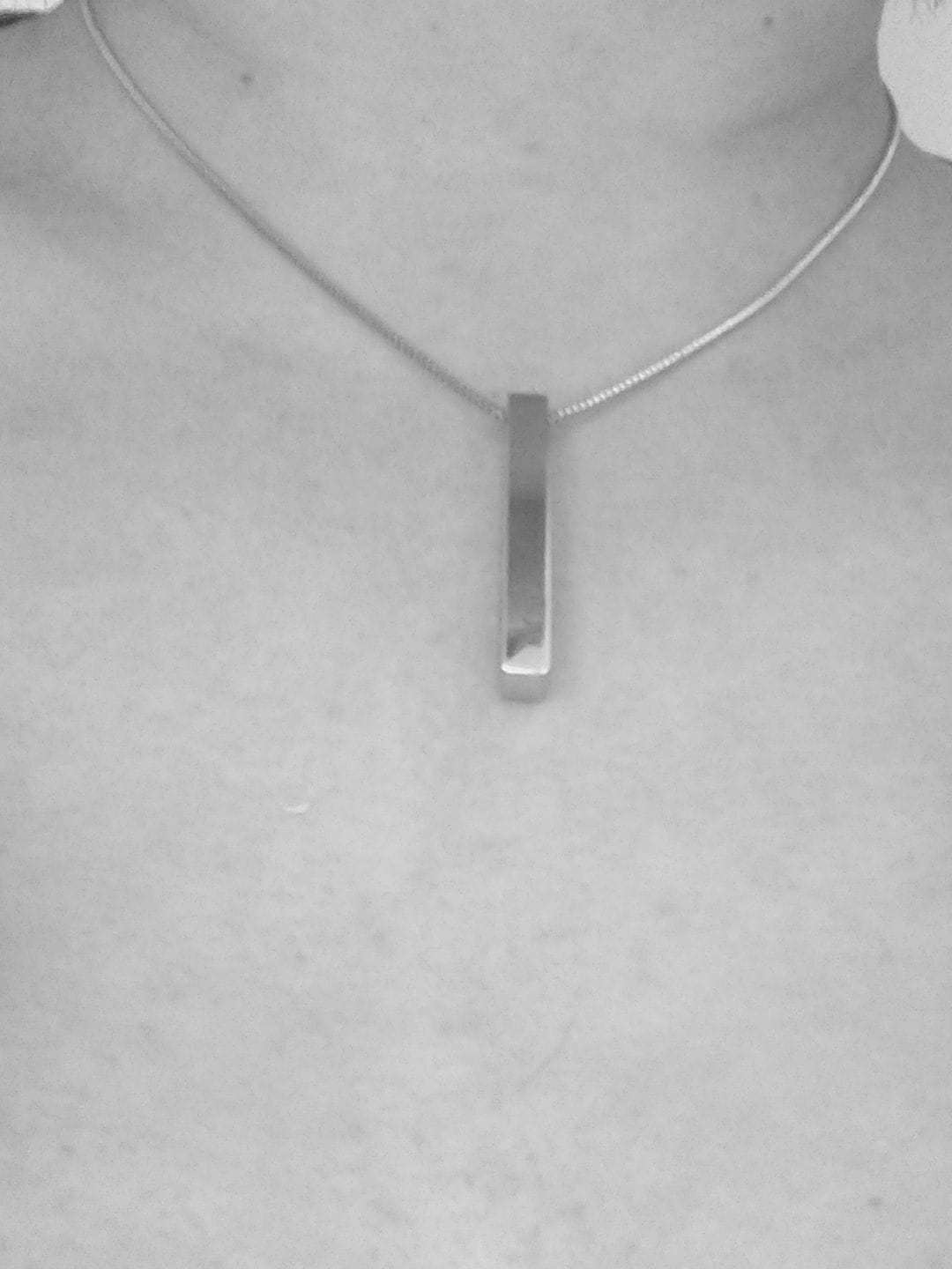 Customer photo review of Personalized 3D Bar Necklace
