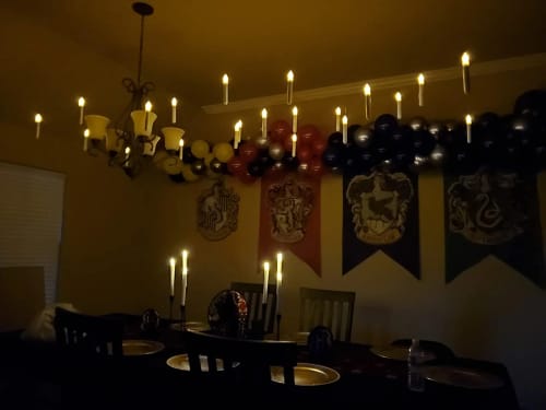 Customer photo review of 12-120Pcs Floating Candles with Wand Magic Hanging Candles LED Flickering Candles Flameless for Halloween Christmas Party Decor