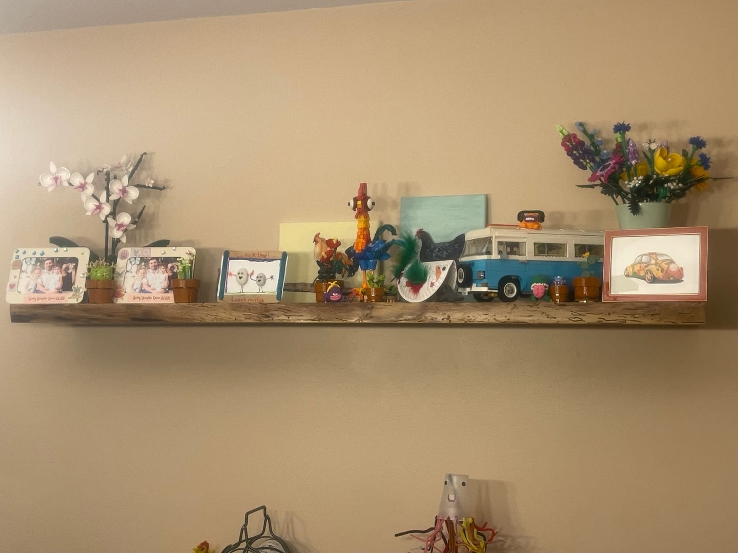 Customer photo review of Live Edge Walnut Floating Shelves