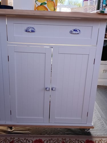 Customer photo review of Vintage style acrylic cabinet knob 30mm-Purple Flower