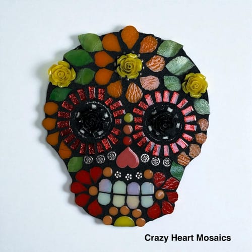 Customer photo review of Unfinished Wood Etched Sugar Skull Shape | Paint By Line Crafts | up to 30" DIY