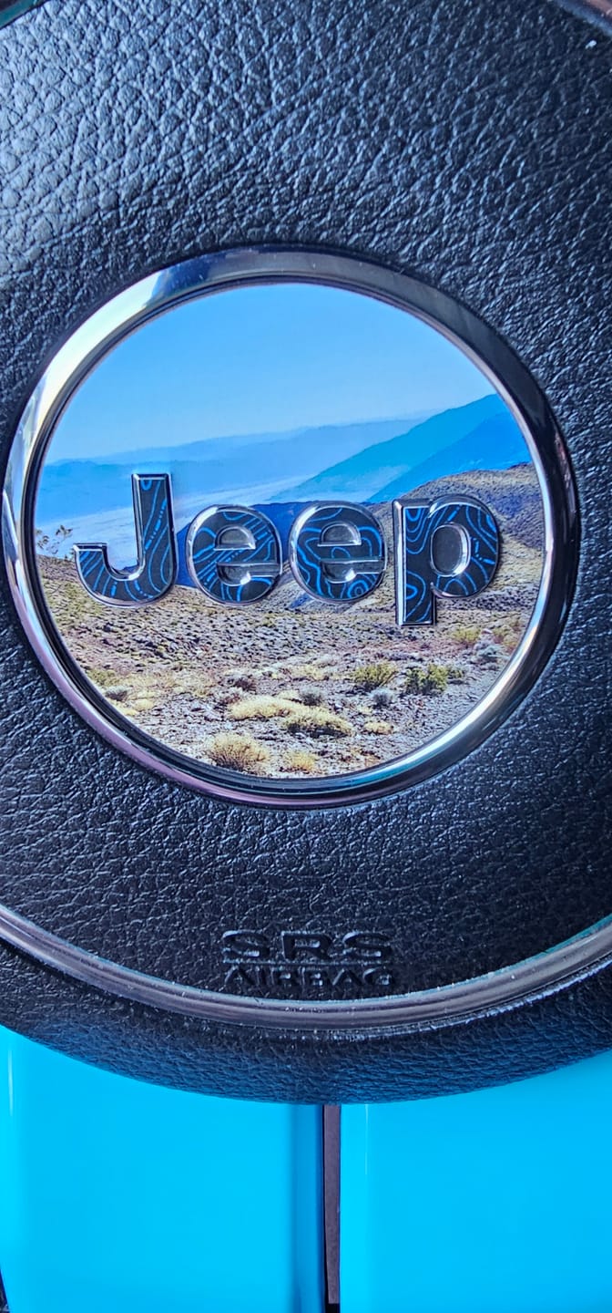 Customer photo review of Design Your Own Steering Wheel Decal for Jeep