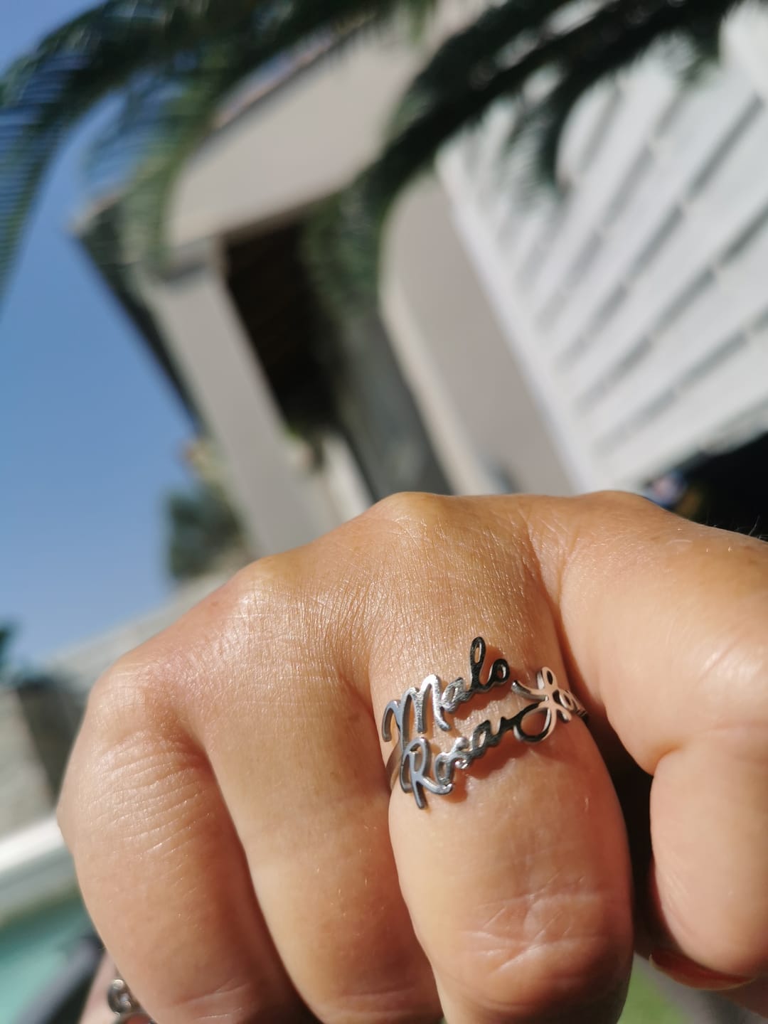 Customer photo review of Personalized Ring with Two Names
