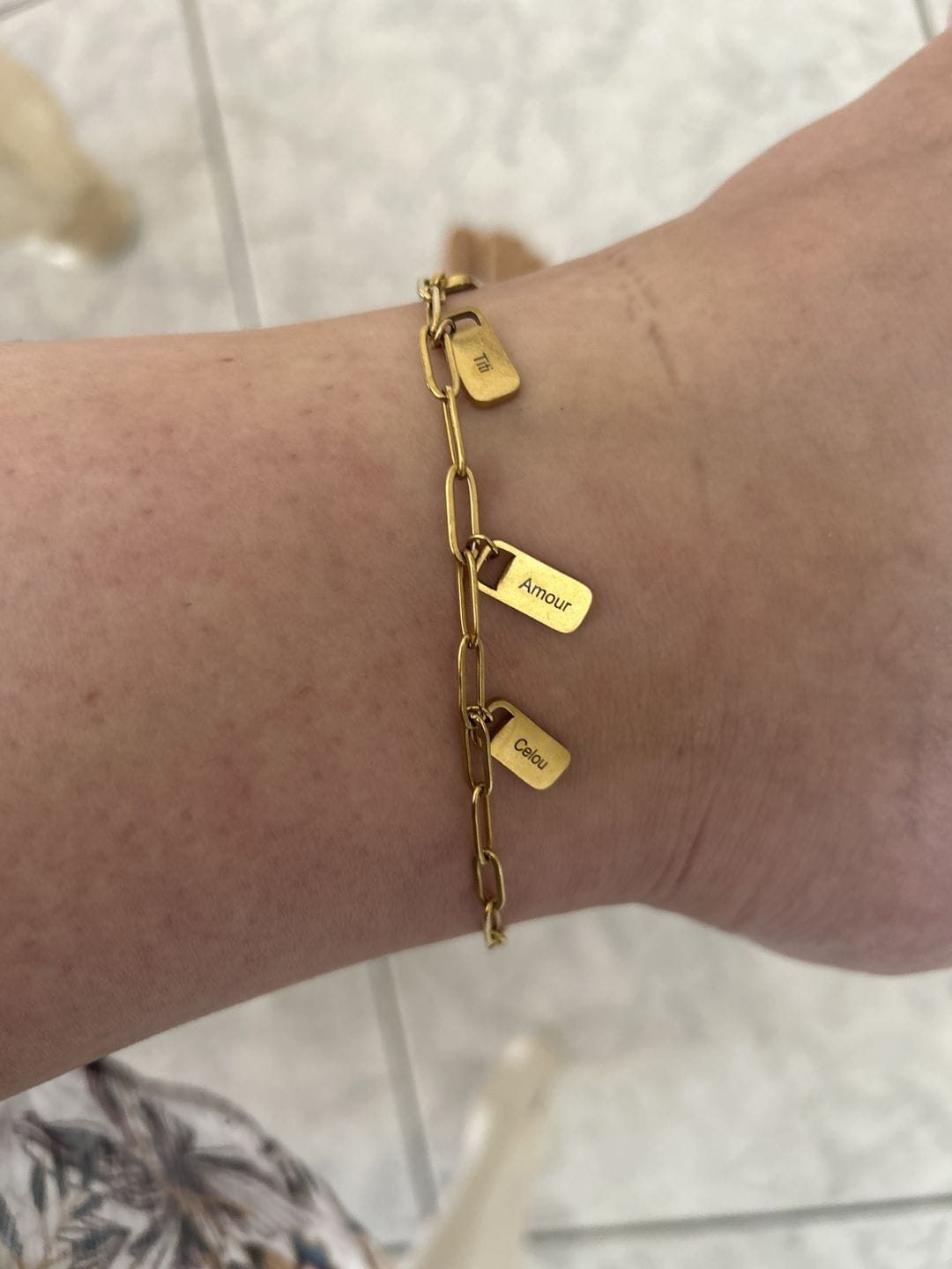 Customer photo review of Personalized Chain Link Bracelet