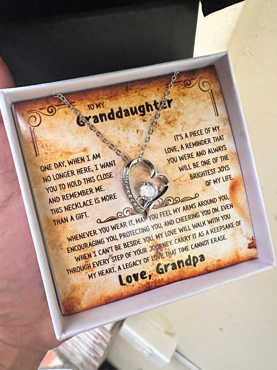 Customer photo review of Grandpa's Legacy Necklace for Granddaughter