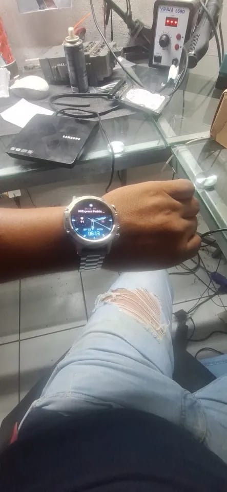 Customer photo review of Steel Smartwatch Bluetooth Call MD52 — Gunmetal | KIMLUD