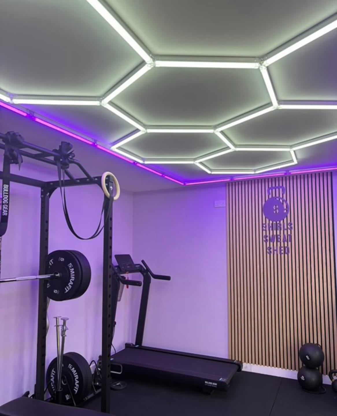 Customer photo review of Hexagon Lights 14 Grid with Purple Frame