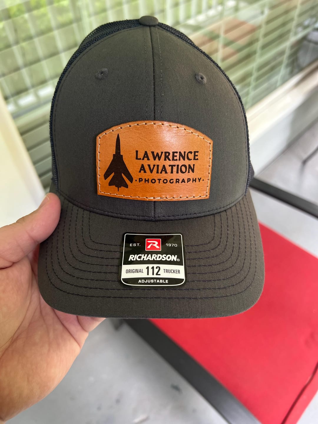 Customer photo review of Traditional Trucker 112 - Custom Leather Patch Hat