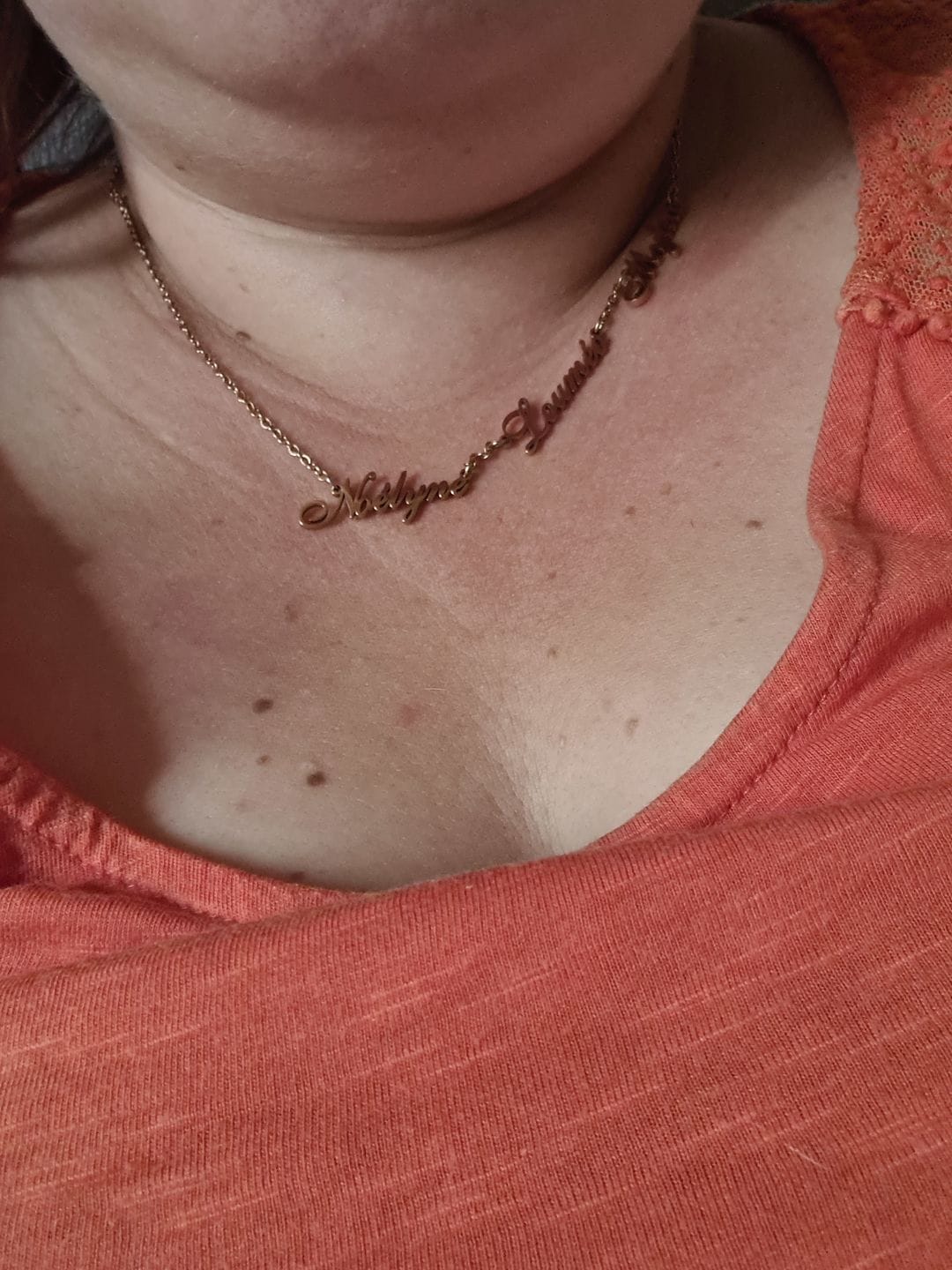 Customer photo review of Personalized Necklace with Multiple Names