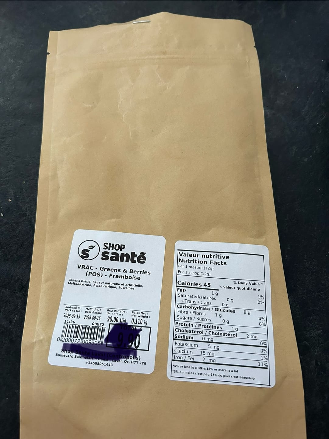 Customer photo review of VRAC - Greens & Berries (100g)
