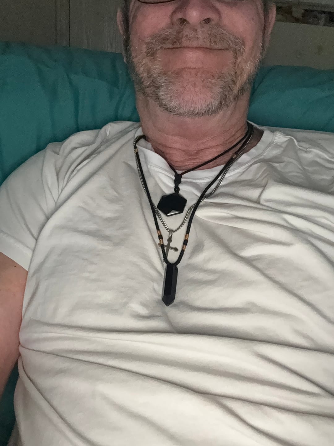 Customer photo review of Obsidian Self Protection Necklace