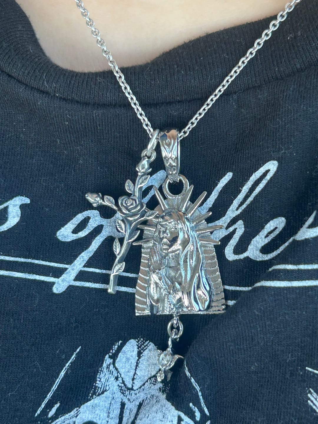 Customer photo review of VIRGIN MARY PENDANT