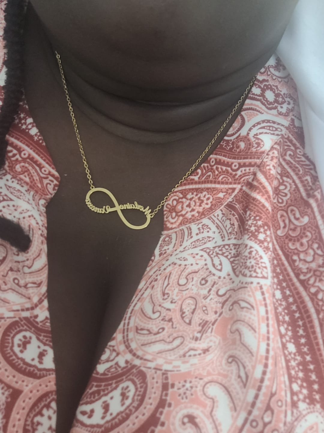 Customer photo review of Personalized Infinity Necklace with Two Names