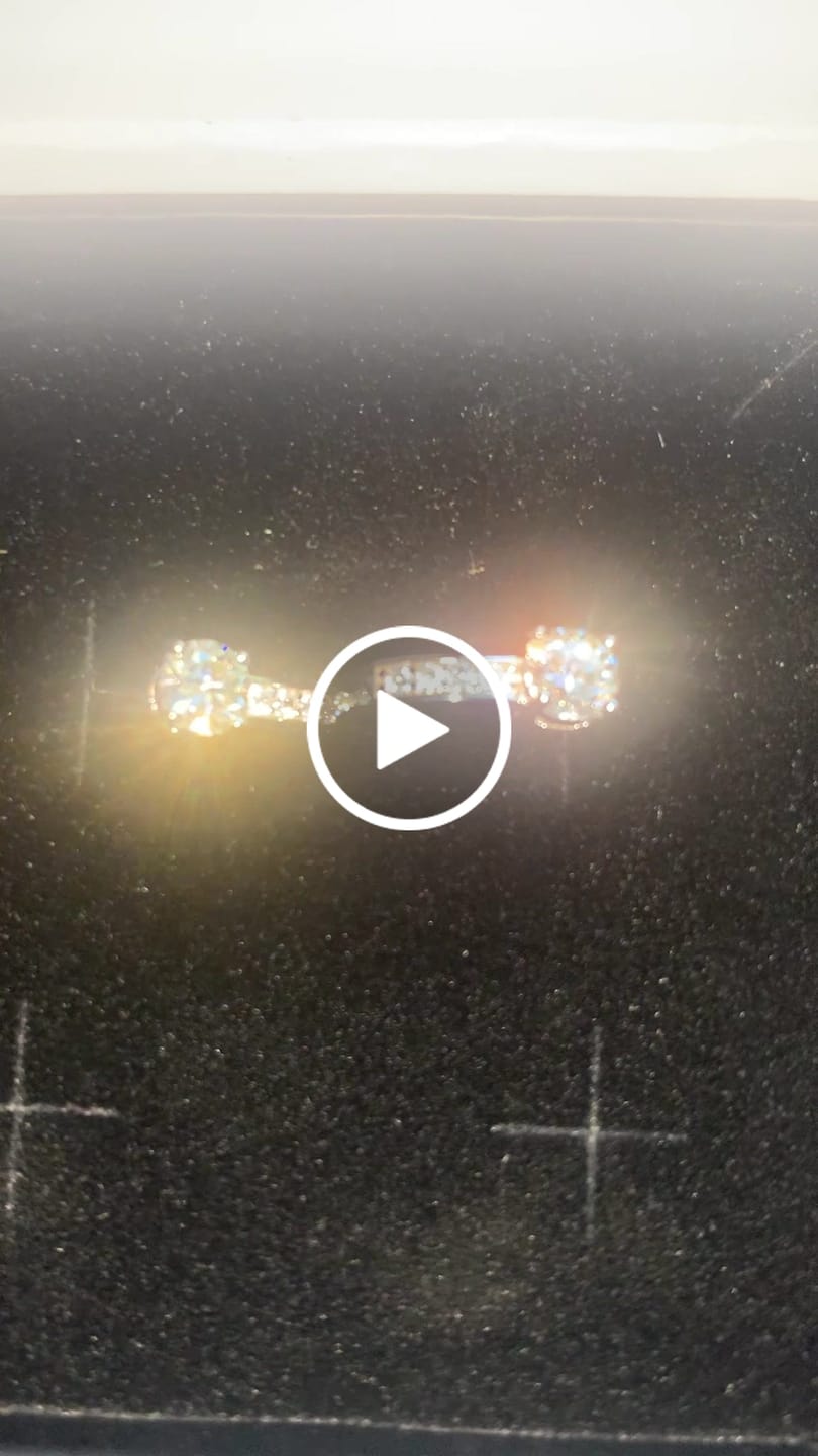 Customer video review of Moissanite by Cate & Chloe Genesis 18k Gold Plated 925 Sterling Silver Stud Earrings 1.12tcw