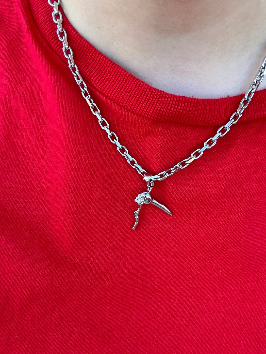Customer photo review of SCYTHE SKULL PENDANT