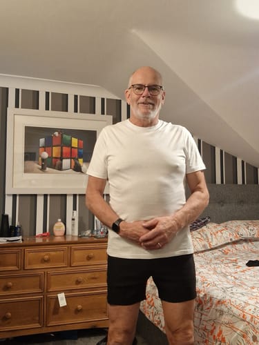 Customer photo review of Ultra-Stretch 5" Chino Shorts - Cream