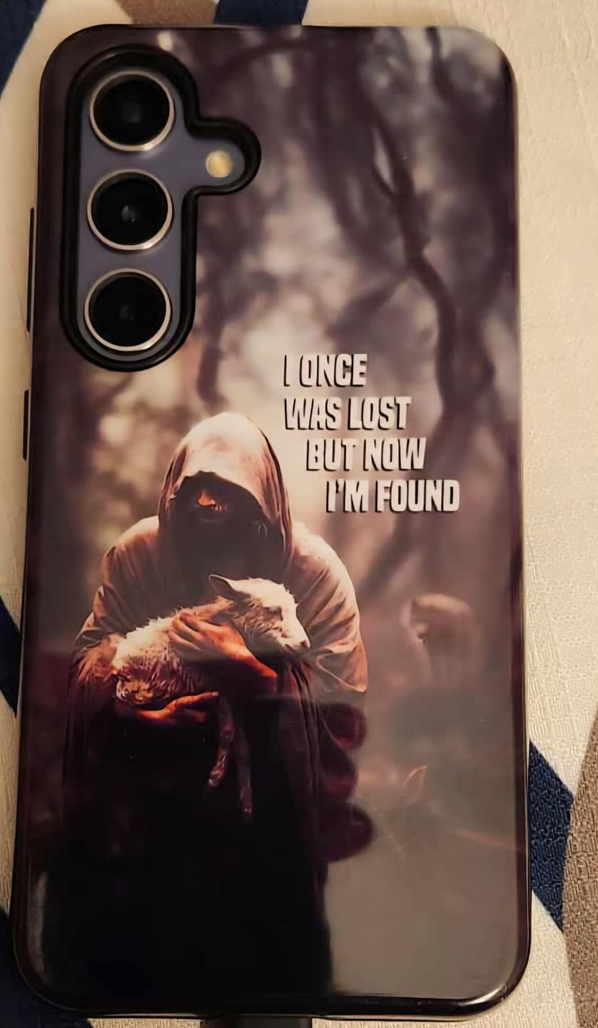 Customer photo review of I Once Was Lost but Now I'm Found, Jesus and Lost Sheep, Phone Case