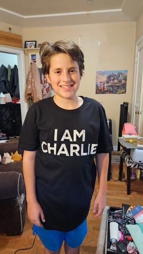 Customer photo review of I Am Charlie T-Shirt
