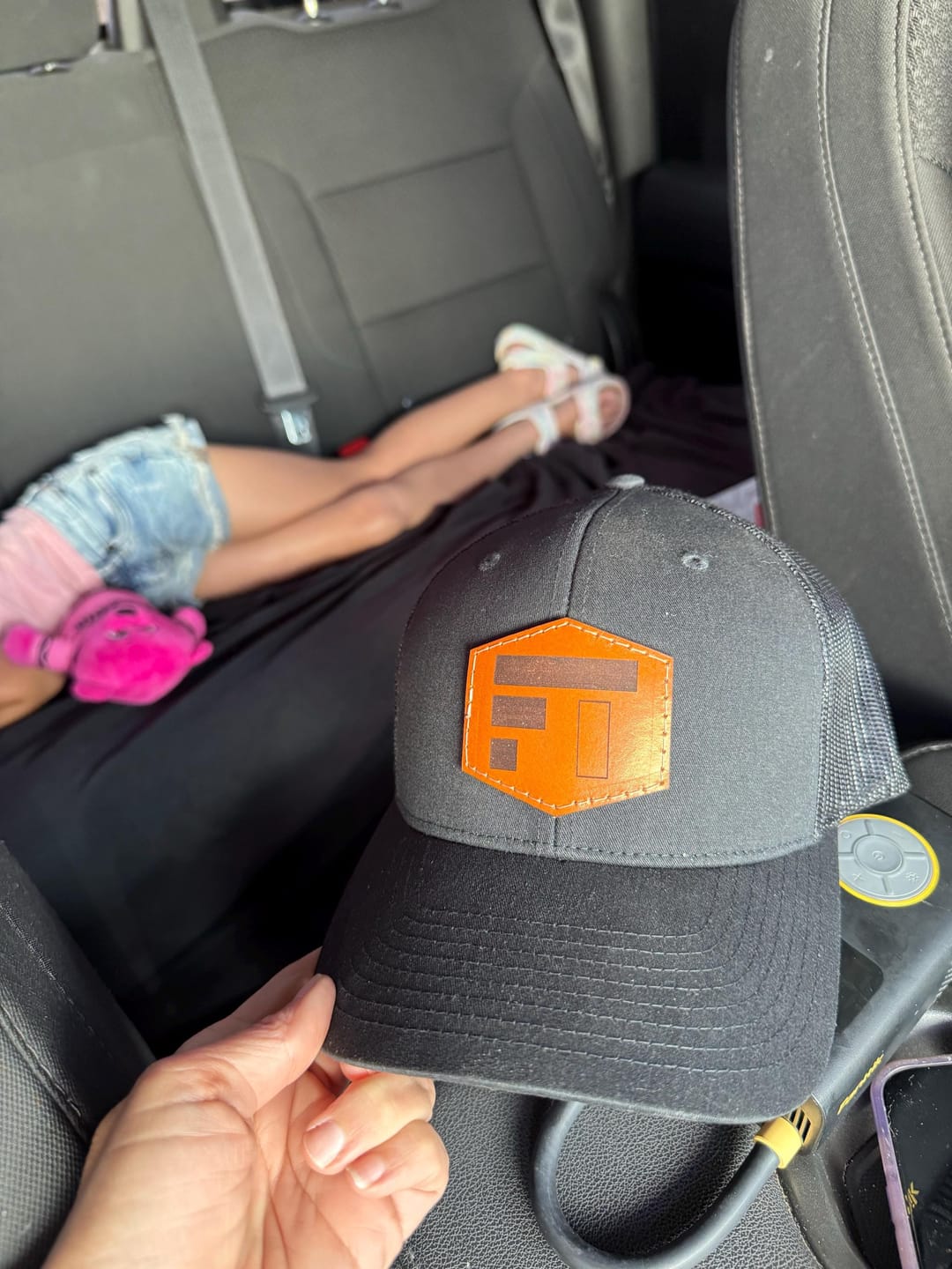 Customer photo review of Traditional Trucker 112 - Custom Leather Patch Hat