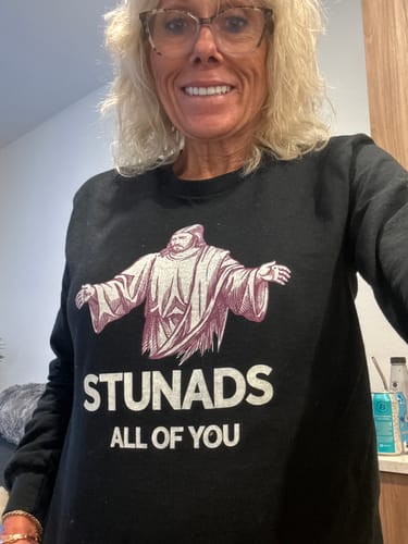 Customer photo review of Jesus Stunads All of You Unisex Long Sleeve Tee