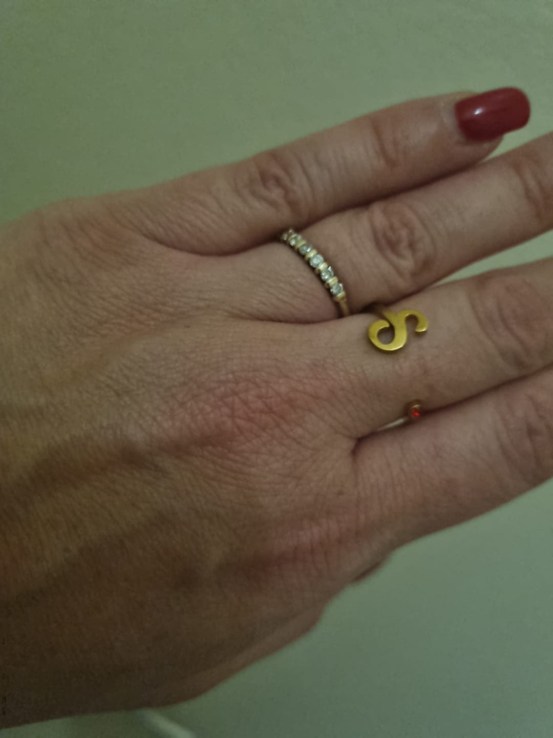 Customer photo review of Personalized Ring with Initial & Birthstone