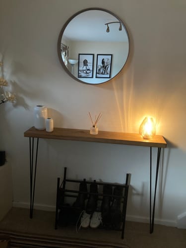 Customer photo review of Console Table 20cm Depth | Hairpin Leg