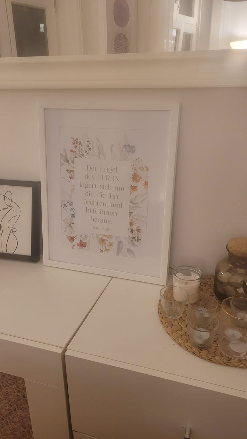 Customer photo review of Personalisiertes Poster "Mein Bibelvers" · Dein Wunschtext