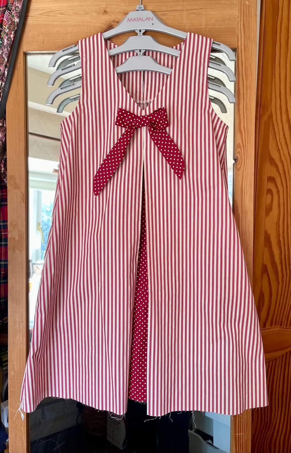 Customer photo review of Ticking Stripes Rose & Hubble Cotton Poplin Fabric