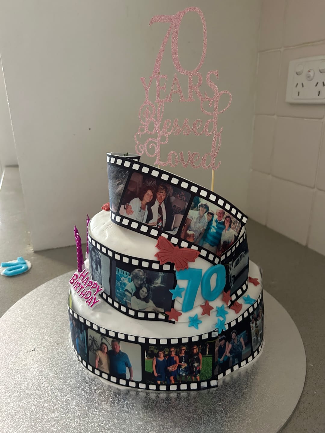 Customer photo review of Film Reel - Custom Edible Icing Image