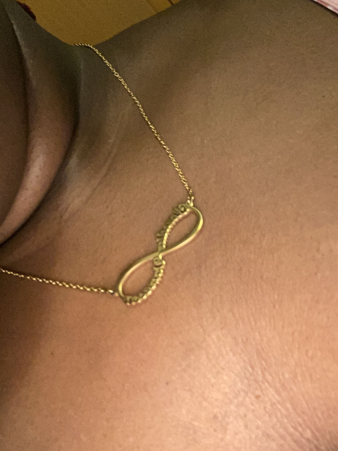 Customer photo review of Personalized Infinity Necklace with Two Names