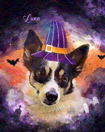 Customer photo review of Custom Pet Portrait - Halloween 2025