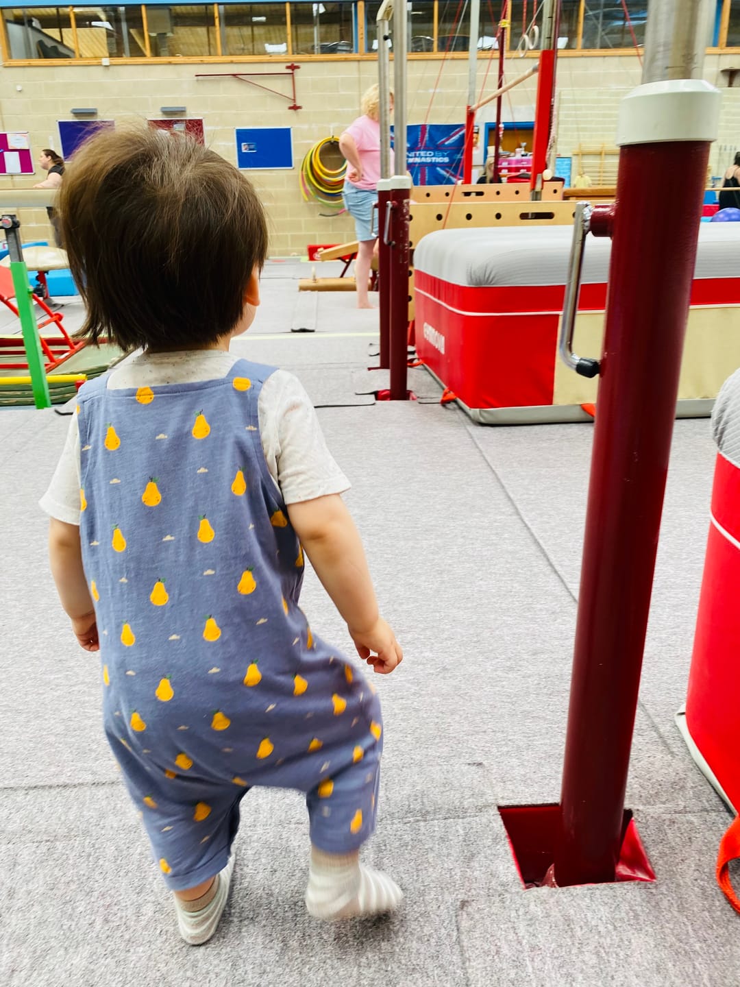 Customer photo review of Sunshine Pear Storytime Dungaree Shorts