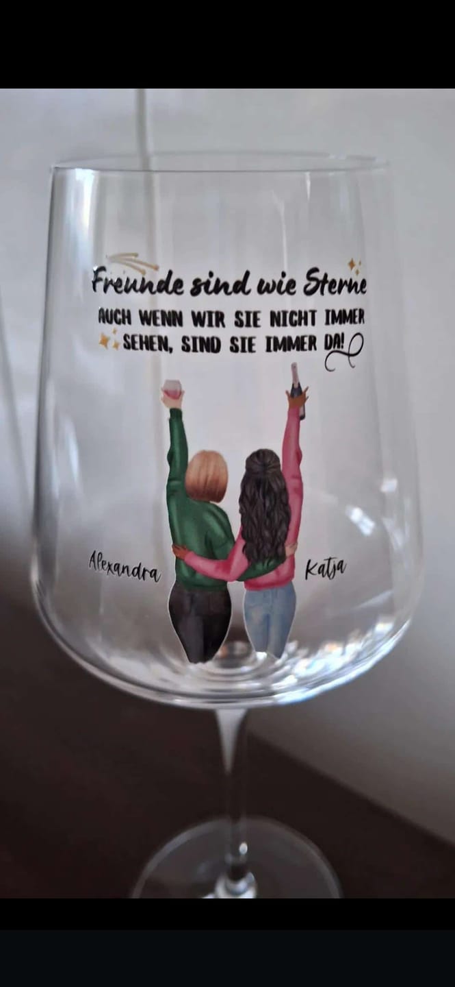 Customer photo review of Best Friends Forever - Personalisiertes Weinglas
