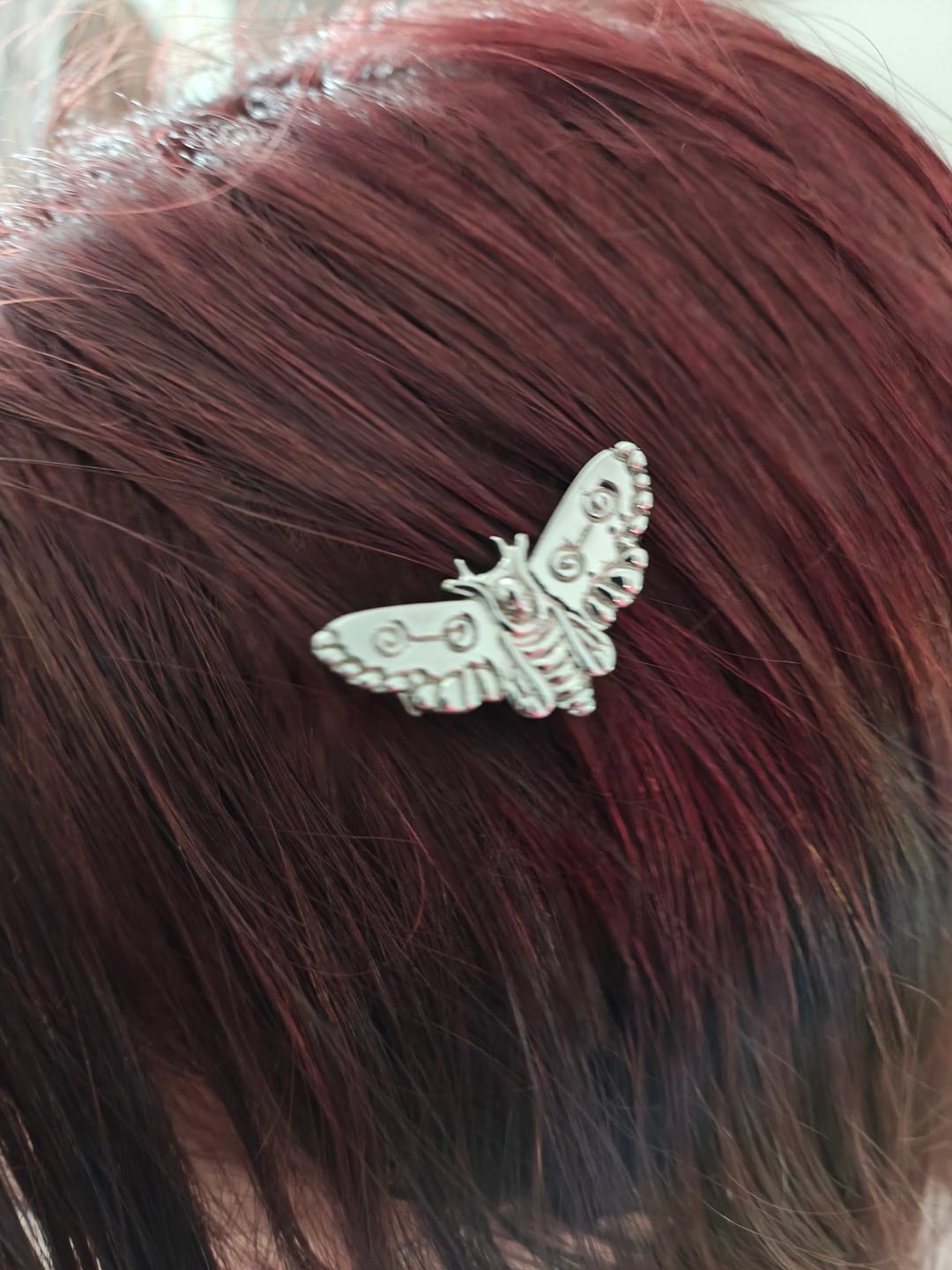 Customer photo review of MOTH HAIR CLIP