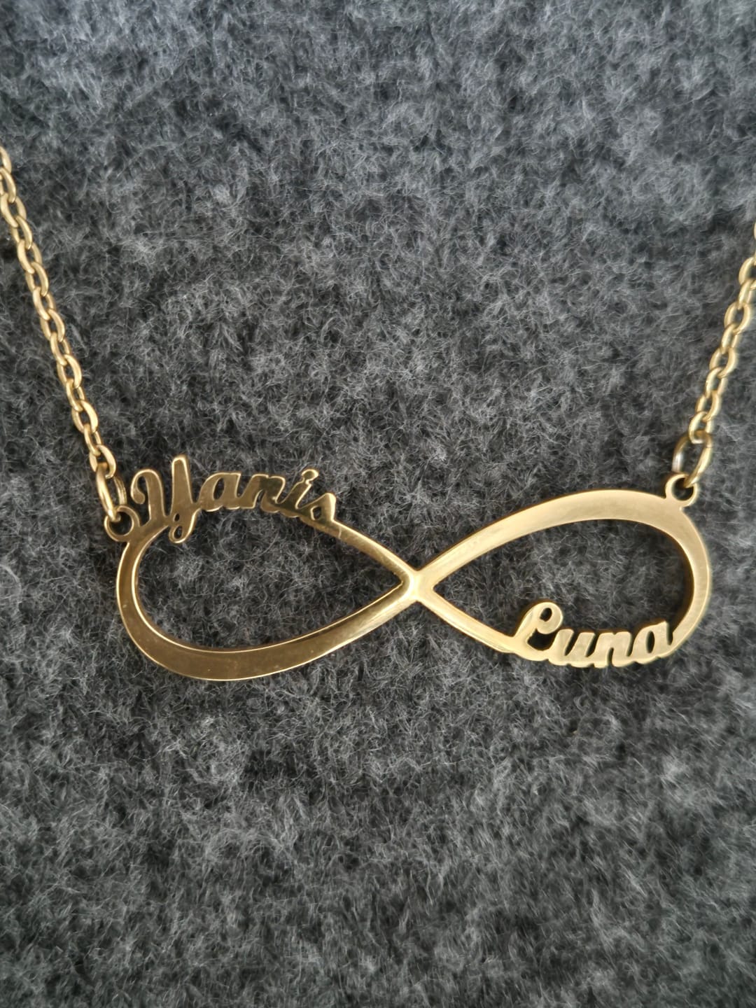 Customer photo review of Personalized Infinity Necklace with Two Names