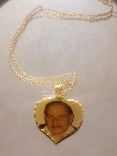 Customer photo review of Personalized Portrait Necklace
