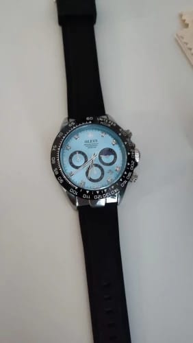 Customer photo review of Silicone Sport Chronograph Watch With Date And Luminous Dial — Black | KIMLUD