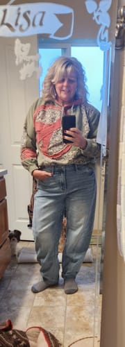 Customer photo review of Setting The Trend - Judy Blue Side Panel Barrel Leg Jeans