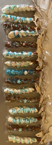 Customer photo review of Merckens Blue Chocolate Melts - 12oz